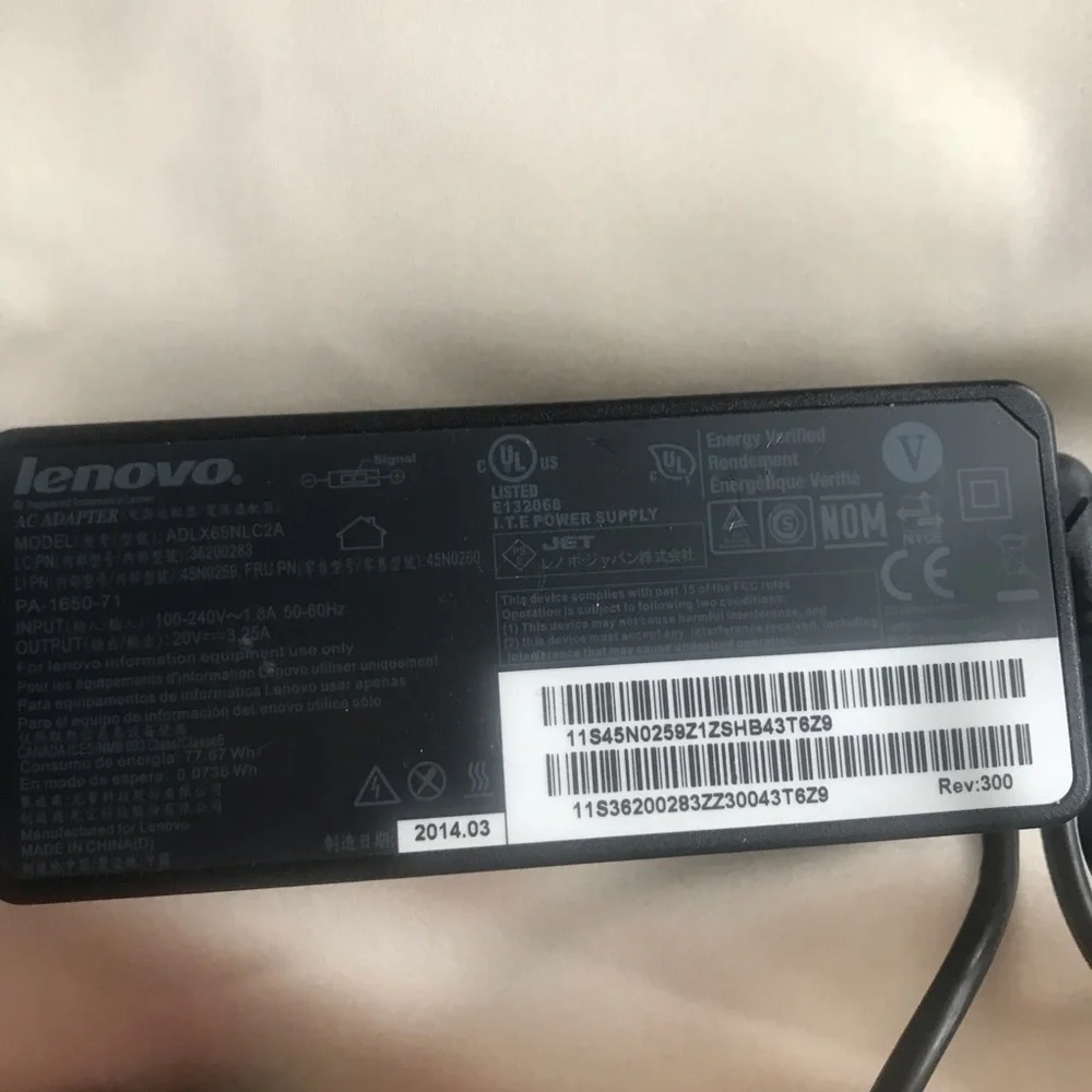 Lenovo AC Adapter Power Supply ADLX65NLC2A